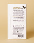 Vanilla White Chocolate bar, back of package with ingredients and nutrition facts