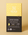 Lemon Ginger Dark Chocolate bar, front of package