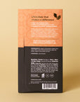 Toffee Almond Dark Chocolate bar, back of package with ingredients and nutrition facts