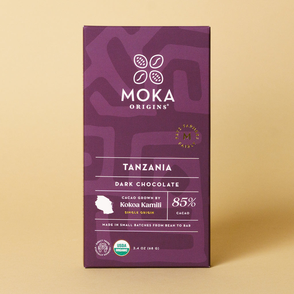 Tanzania 85% Dark Chocolate bar, front of package